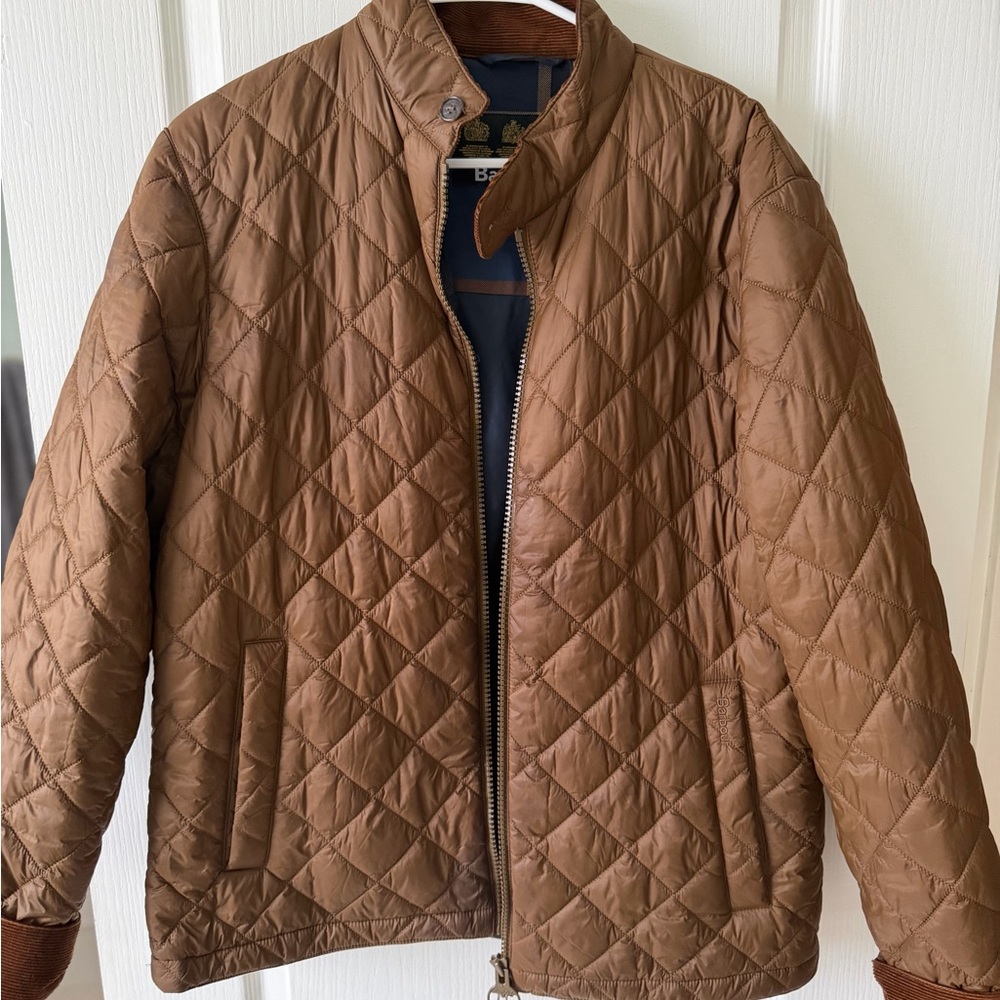 Barbour Tan Quilted Puffer Jacket